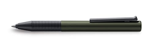 Lamy 1236531 Tipo Al/K 339 - Bolígrafo enrollable de aluminio anodizado en color verde con mecanismo de clip y pulsador integrado, recambio M 66 negro, ancho de trazo M
