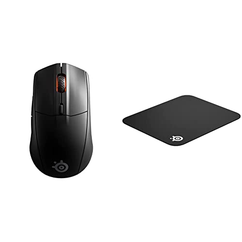 SteelSeries Rival 3 Wireless - Ratón para Gaming - Batería con Más De 400 Horas + Qck Mini - Alfombrilla De Ratón para Juegos