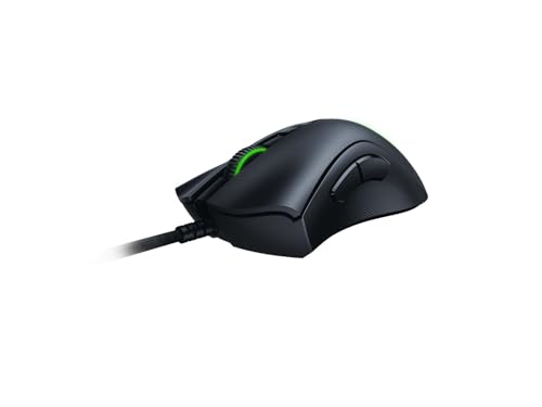 Razer DeathAdder V2 - Ratón Gaming con cable y comodidad ergonómica para PC / Mac (interruptores ópticos, sensor óptico Focus+ 20K, cable Speedflex, memoria integrada) Negro