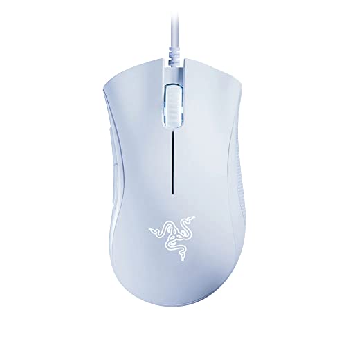 Razer DeathAdder Essential Gaming Mouse: Sensor óptico de 6400 dpi - 5 Botones programables - Interruptores mecánicos - Agarres Laterales de Goma - Blanco Mercurio