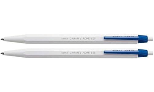 Caran d'Ache d´Ache 0825.260 825.260 - Juego de bolígrafos retráctiles (plástico, 14 cm aprox., 14 cm), color gris y azul