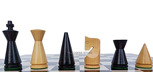 Piezas de ajedrez ruso Poni de mediados de siglo - Piezas de ajedrez Staunton minimalistas hechas a mano | Juego de ajedrez único