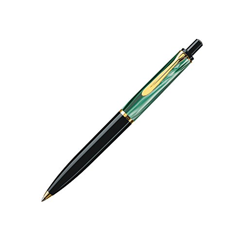 Pelikan K200 Bolígrafo Classic 200 Green-marbled detalles dorados, en caja de regalo
