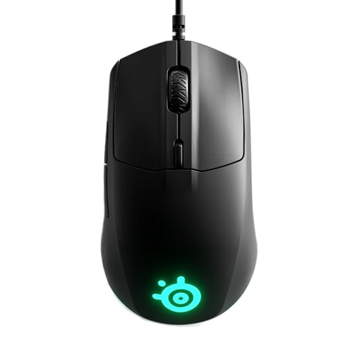 Steelseries Rival 3 - Ratón Alámbrico para Juegos - Sensor Óptico Truemove Core de 8.500 Cpi - 6 Botones Programables - Botones con Disparador Dividido - Cableado - Negro