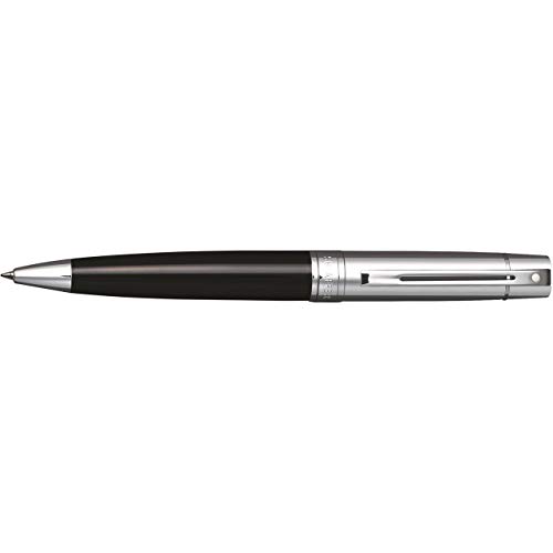 Sheaffer 300 Glossy Black Ballpoint Pen with Bright Chrome Cap and Chrome-Plated Trim