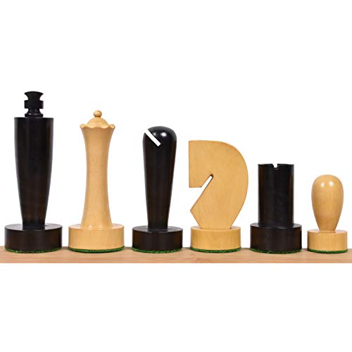 RoyalChessMall -Juego de piezas de ajedrez minimalistas modernas Berliner de 3.9 pulgadas, boj ebonizado con peso