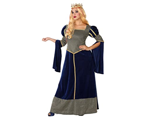 Atosa disfraz dama medieval mujer adulto azul real XL