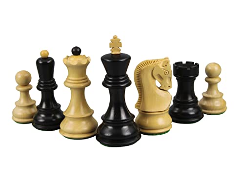 Chessgammon Piezas de ajedrez Zagreb Serie 1959 Staunton Boj Ebonizado 3.75 Pulgadas