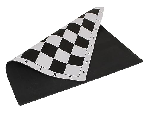 Tableros de ajedrez enrollables de vinilo estándar, tableros de ajedrez profesionales para clubes y torneos (cuadrados de 2.25 pulgadas, goma negra)