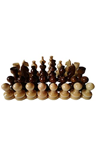 AZi Nuevo Juego de Piezas de ajedrez artesanales de Madera de avellano, Pieza de ajedrez de Madera, el Rey Mide 5,7 cm