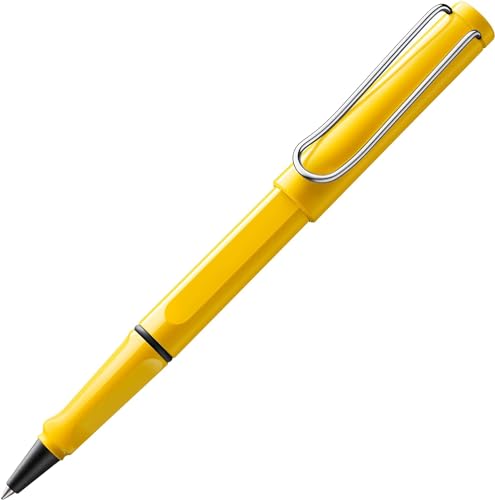 Lamy safari yellow - Bolígrafo roller con empuñadura ergonómica, ancho de trazo M - para una escritura larga y agradable - hecho de plástico robusto ASA - con recambio roller M 63 en azul