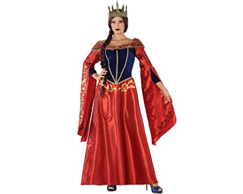 Atosa disfraz reina medieval mujer adulto rojo XL