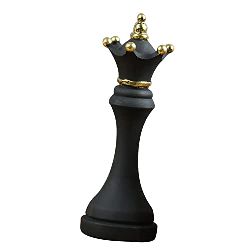 LOVIVER Estatua de Piezas de ajedrez, Figuras de ajedrez es, Escultura de Piezas de ajedrez para Mesa, Oficina, Dormitorio, decoración del hogar, Forma de Reina Negra