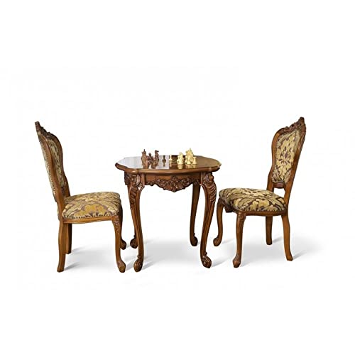 SIMEX Furniture - Colección Cleopatra - Mesa de ajedrez - Madera maciza - Muebles de madera de haya, marrón natural - Sala, Oficina, Bar