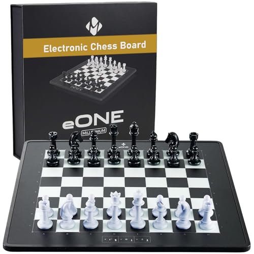 Millennium eONE – Tablero de ajedrez electrónico para Jugar Online en Lichess, Chess.com y Tornelo. con 81 LED para visualizar los Movimientos Batería de Iones de Litio y Bluetooth Integrado.