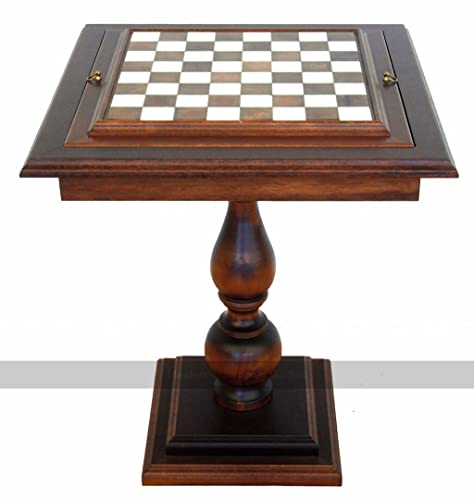 Italfama Beech Wood Chess Table with Alabaster Top