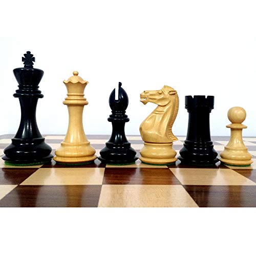 RoyalChessMall - 4 Piezas de ajedrez de Madera ponderadas Pro Staunton - Madera ennegrecida - 4 Queens