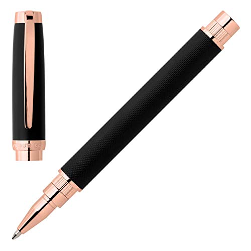 Cerruti Myth Black NSY1455E - Bolígrafo de punta redonda, color oro rosa y negro
