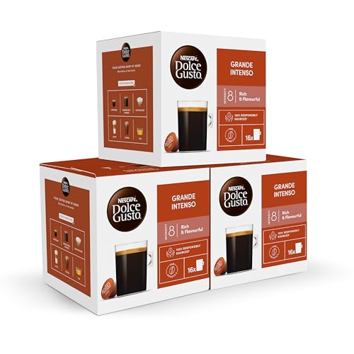 NESCAFÉ Dolce Gusto Café Grande intenso, 48 cápsulas, Café Americano Grande, Intensidad 5 (3 pack x 16)