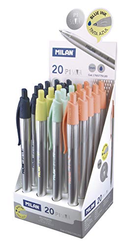 MILAN 1765779120 - Pack de 20 bolígrafos, color azul