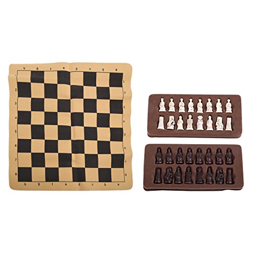 Juego de ajedrez antiguo de cuero pequeño de entretenimiento, tablero de ajedrez, piezas de ajedrez, personajes, regalos para padres, piezas de ajedrez, juego de tablero de ajedrez de cuero
