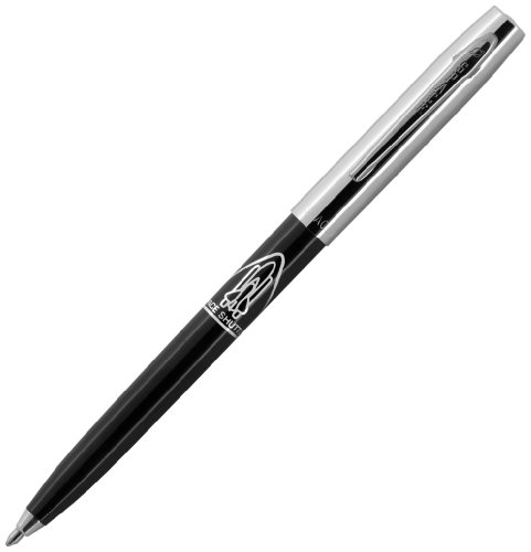 FISHER Space Pen SHUTTLE Logo Cap-O-Matic S294 - Bolígrafo de punta redonda cromada, color negro