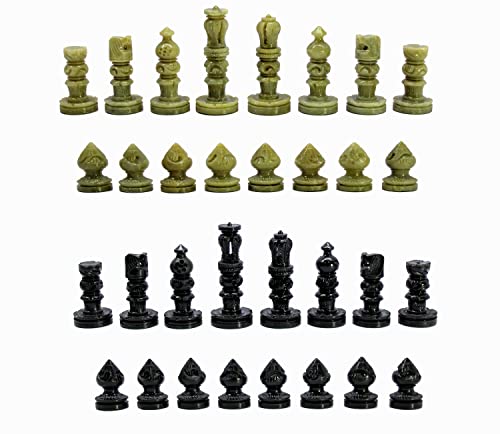 StonKraft Piezas de ajedrez de piedra natural, monedas de ajedrez (rey de 2.5 pulgadas) | Accesorios de ajedrez | Juegos de mesa