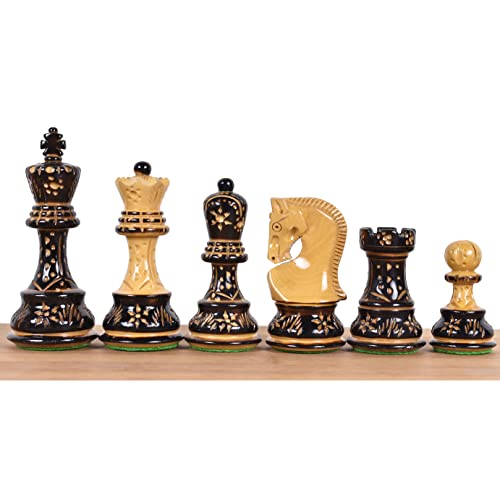 RoyalChessMall - Juego de piezas de ajedrez Zagreb de talla artesanal de 3,75 pulgadas, juego de madera con caja de pesaje