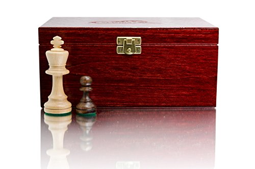 Master Of Chess STAUNTON No.5 en Caja, Figuras Profesionales de ajedrez ponderadas de Madera en Elegante Caja