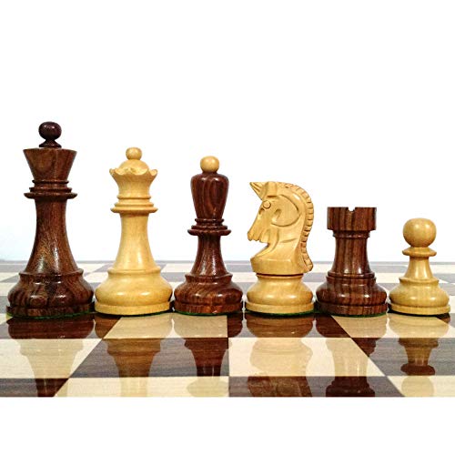 RoyalChessMall 1950 Reproducido 3.7' Dubrovnik piezas de ajedrez sólo en palisandro dorado y boj