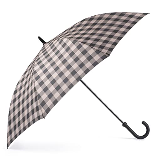 VOGUE Paraguas largo Golf XXL colección Chess, elegante y exclusivo. Protección Solar UV. Sistema Anti-viento (Wind Proof). Apertura automática. (Beige Chess)