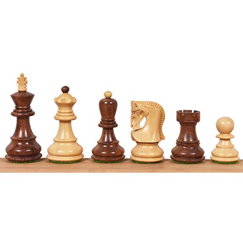 Royal Chess Mall - Juego de piezas de ajedrez rusas de Zagreb de 2.6 ″ - Madera de rosa dorada ponderada y boj