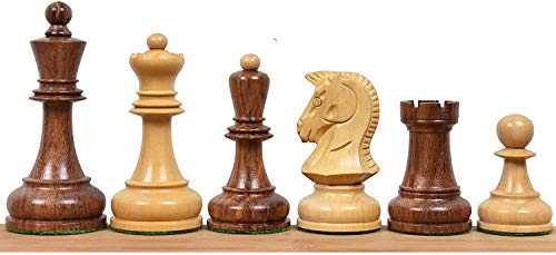 Royal Chess Mall Juego de Piezas de ajedrez Dubrovnik 1970 '- Palisandro Dorado de Triple Peso - 3.8 '