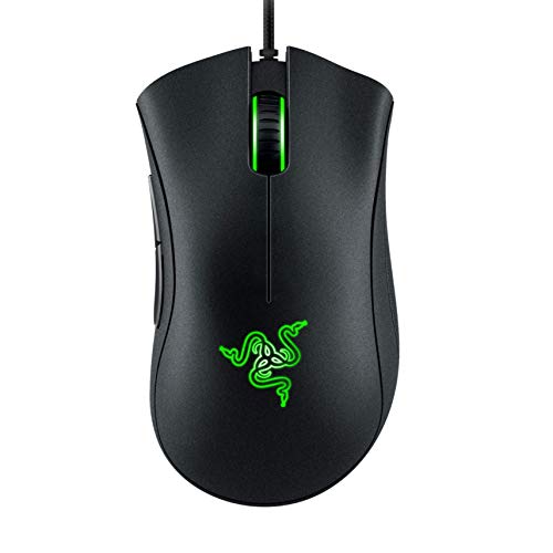 Razer DeathAdder Essential - Ratón Gaming con sensor óptico, 6400 DPI (5 botones programables, interruptores mecánicos, agarres laterales de goma), Negro