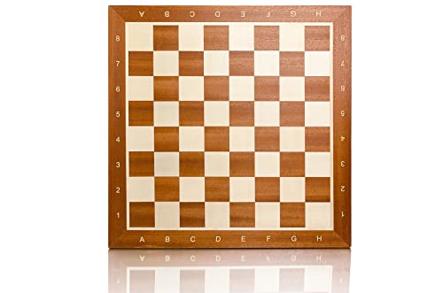 Tablero de ajedrez Profesional con Incrustaciones de 48 cm / 19 Pulgadas de Caoba de Torneo alfanumérico n. ° 5