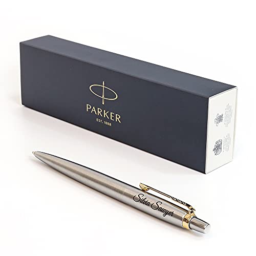 Bolígrafo Parker Jotter SS personalizado + caja de regalo | Diseñe un regalo realmente único | Grabado con láser (Tinta Negra)