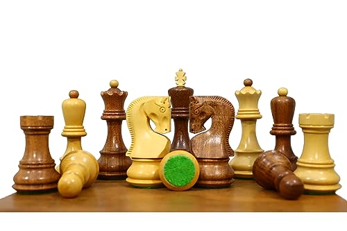 Juego de piezas de ajedrez ruso Zagreb de 3.7 pulgadas | Juego de ajedrez de lujo de Yugoslavia en acacia | El mejor regalo para él o ella | Ajedrez Moscú