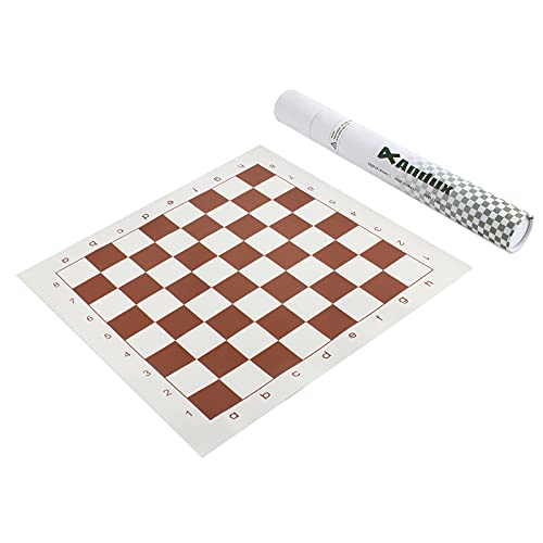 Andux Chess Game Tablero de ajedrez Enrollable Solo un Peón XQQP-01 (Marrón,35x35cm)