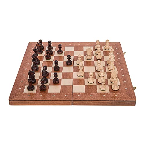 Square - Ajedrez de Madera Nº 4 - Caoba AG - Tablero de ajedrez + Piezas - Staunton 4