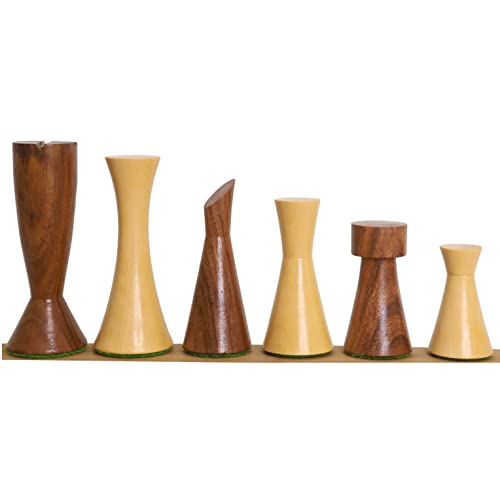 Royal Chess Mall - Juego de piezas de ajedrez minimalista serie torre de 3.4 pulgadas - Boj ebonizado con peso