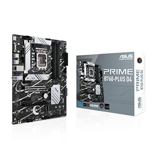 Asus Prime B760-PLUS D4 - Placa Base ATX Intel B760 LGA 1700, PCIe 5.0, Tres PCIe 4.0 M.2, DDR4, 2.5Gb Ethernet, SATA 6 Gbps, USB 3.2 Type-C Gen 2x2, Gen 1, Thunderbolt, Aura Sync