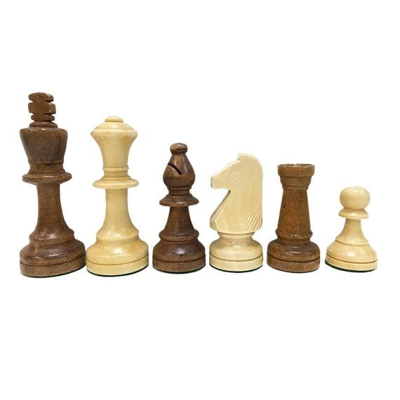 Piezas de ajedrez Madera Staunton Essential - Tamaño 6, Ideal para Aficionados y Clubes, Piezas de ajedrez para niños y Adultos, Piezas de ajedrez, Juego de Ajedrez de Madera
