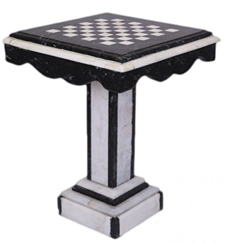 Casa Padrino Luxury Baroque Games Table Chess/Checkers Table Marble Black - White - Furniture Antique Style Art Deco Art Nouveau