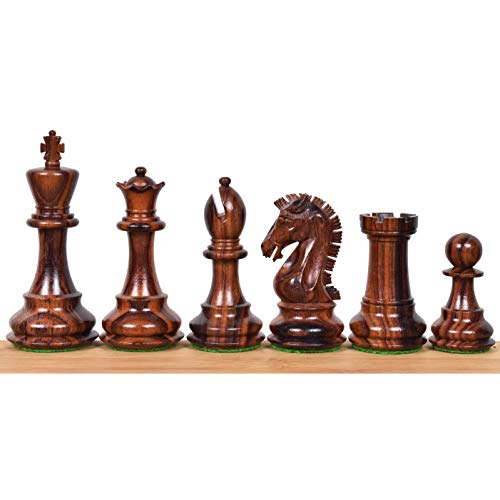 RoyalChessMall - Juego de Piezas de ajedrez Artesanal Knight Staunton de 3,9 '- Triple Peso de Palo de Rosa