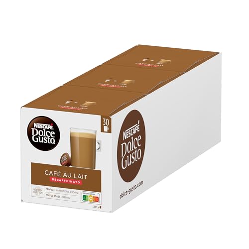 NESCAFÉ Dolce Gusto Café con Leche descafeinado, 90 cápsulas (3 pack x 30)