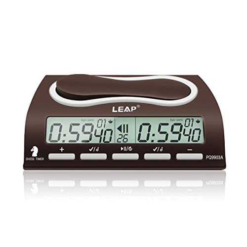 LEAP Reloj de ajedrez digital con temporizador profesional para juegos de mesa con función de alarma (tienda oficial) 9903A