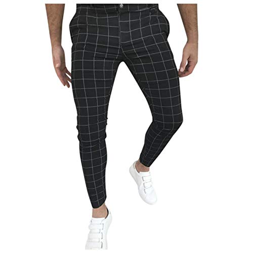 2021 Nuevo Pantalones para Hombre, Pantalones Moda Impresión a Cuadros Casual Chándal de Hombres Jogging Pants Trend Largo Pantalones Diseño de Personalidad