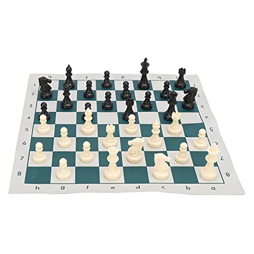 RiToEasysports Juego de ajedrez estándar Internacional, 32 Piezas de ajedrez de plástico Grandes con Tablero de ajedrez de 34x34 cm / 13,4x13,4 Pulgadas para competición Ajedrez, Deportes de Ocio