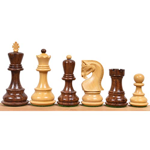 RoyalChessMall - Juego de piezas de ajedrez rusa de 3,9 pulgadas de Zagreb de 59 pies, palisandro dorado y boj