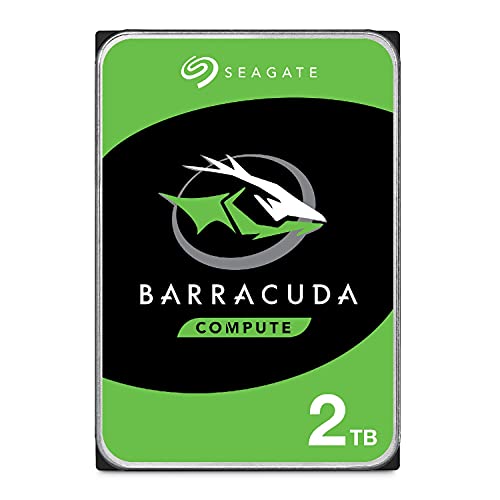 Seagate Technology BarraCuda, 2 TB, disco rígido interno, HDD, 3,5', SATA 6 GB/s, 7200 RPM, cache de 256 MB para computador de mesa e PC, embalagem aberta fácil (ST2000DMZ08)